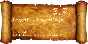 Bogdán Pompónia névjegykártya